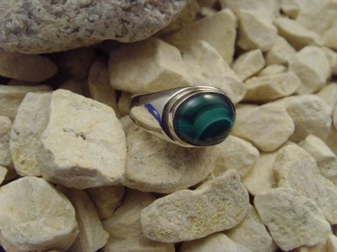 Malachit-Ring / 925'er Silber