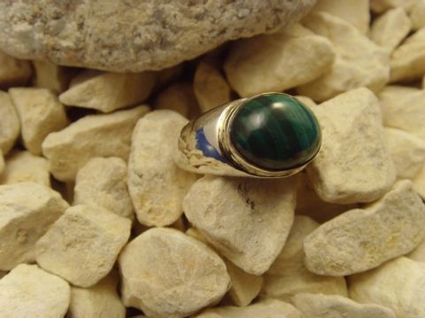 Malachit-Ring / 925'er Silber