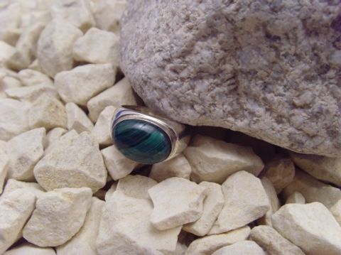Malachit-Ring / 925'er Silber
