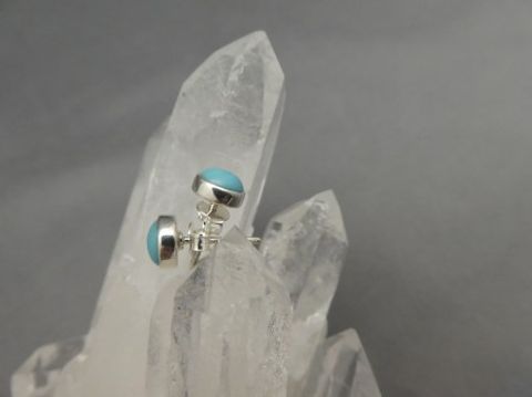 Arizona Türkis Ohrstecker - Rund - 925'er Silber