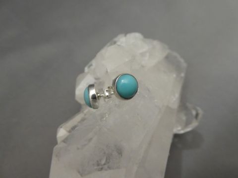 Arizona Türkis Ohrstecker - Rund - 925'er Silber