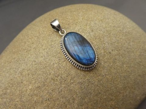 Labradorit Anhänger - Oval - 925'er Silber