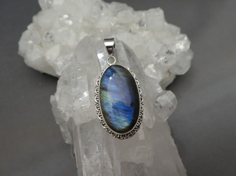 Labradorit Anhänger - Oval - 925'er Silber
