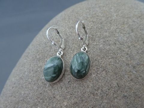 Seraphinit Ohrhänger - Oval - 925'er Silber