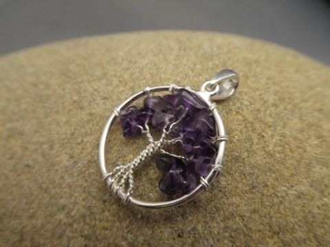 Lebensbaum-Anhänger Amethyst / 925'er Silber
