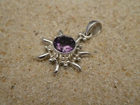 Inka Sonne / 925 er Silber / Amethyst