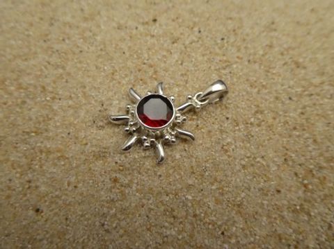 Inka Sonne / 925 er Silber / Granat