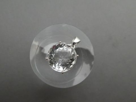 Anhänger Bergkristall / 925'er Silber / rund
