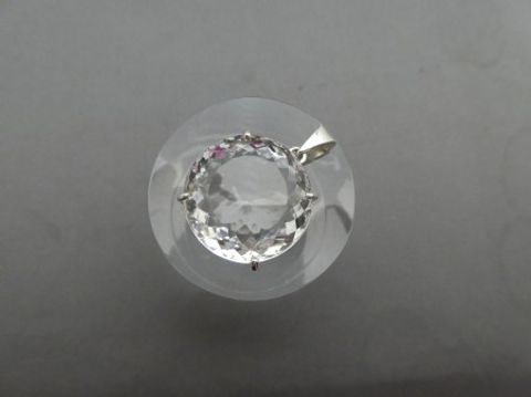 Anhänger Bergkristall / 925'er Silber / rund