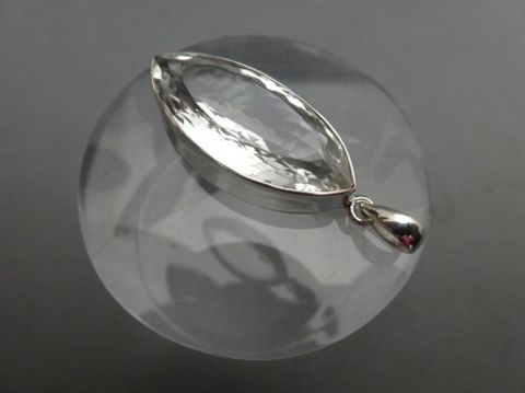 Anhänger Bergkristall / 925'er Silber / Navett