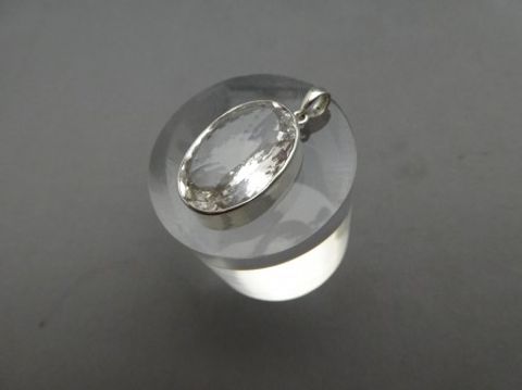 Anhänger Bergkristall / 925'er Silber / oval