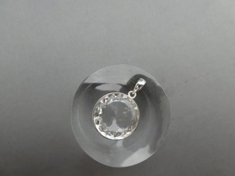Anhänger Bergkristall / 925'er Silber / rund