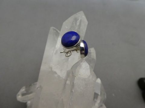 Lapislazuli Orstecker / 925'er Silber / rund