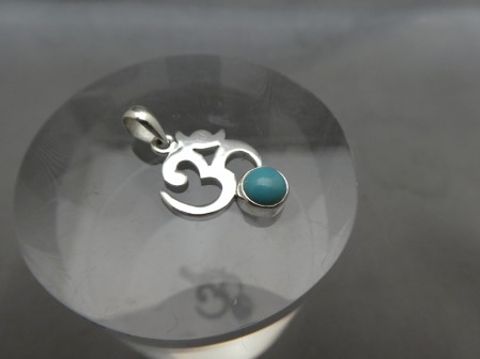 OM /Türkis - Anhänger / 925'er Silber