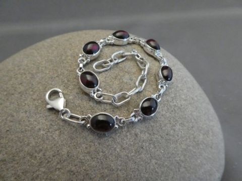 Rhodolith-Granat Armband / 925'er Silber