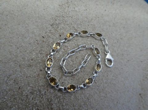 Citrin - Armband / 925'er Silber