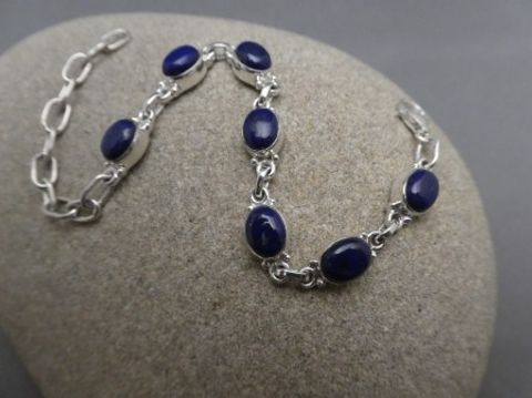 Armband - Lapis-Lazuli / 925'er Silber