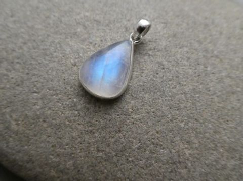 Anhänger weisser Labradorit - 925'er Silber - Tropfenform
