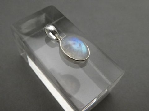 Anhänger weisser Labradorit - 925'er Silber - oval