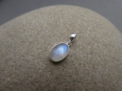 Anhänger weisser Labradorit - 925'er Silber - oval