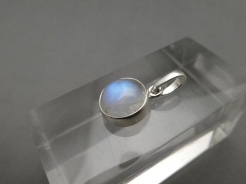 Anhänger weisser Labradorit - 925'er Silber - rund