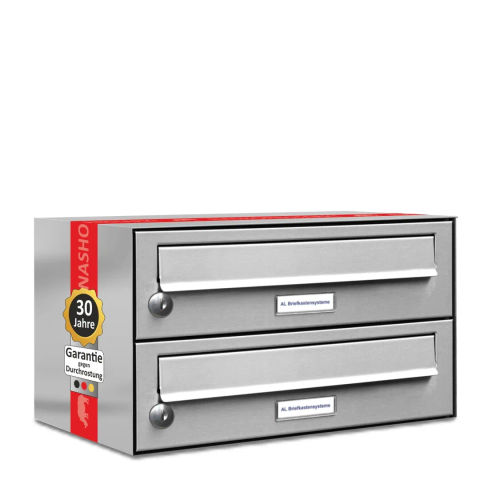 2er Edelstahl Briefkasten Anlage 2 Fach Wandbriefkasten Postkasten