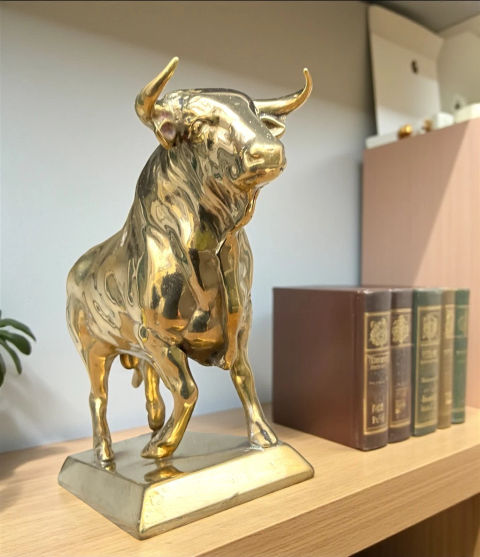 Dekofigur Messing – Stier Figur Tischdekoratin Bulls aus Italien Einzelstück 21