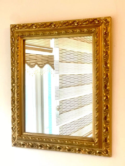 Barock Wandspiegel Gold 43x36 Antik Stil Hängespiegel Prunk Rechteck Badspiegel