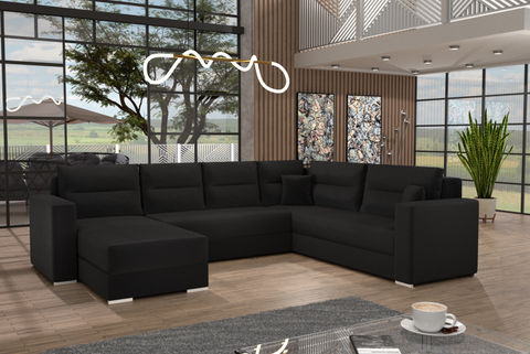 Couchgarnitur Ecksofa Sofa Sofagarnitur Captain U mit Schlaffunktion Wohnlandschaft