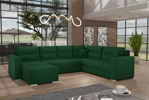 Couchgarnitur Ecksofa Sofa Sofagarnitur Captain U mit Schlaffunktion Wohnlandschaft
