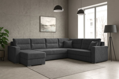 Couchgarnitur Ecksofa Sofa Sofagarnitur Captain U mit Schlaffunktion Wohnlandschaft