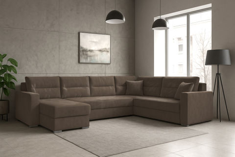 Couchgarnitur Ecksofa Sofa Sofagarnitur Captain U mit Schlaffunktion Wohnlandschaft