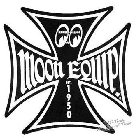 Mooneyes Aufkleber, Iron Cross, Moon Equipped, 125