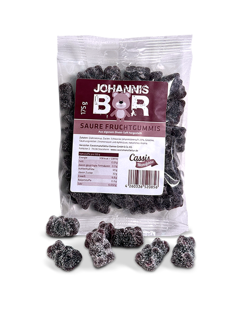 Saure Fruchtgummis Schwarze Johannisbeere 175g