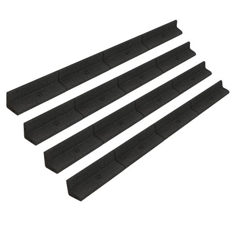Flexible Rasenkante 4,8m Lange Packung 4 x 1,2m Schwarz Gartenbegrenzung Rasen Wege Wegkante Gemüsebeet Blumenbeet Hochbeete UV-beständiger Gummi kostenlose passende Kunststoff-Erdnägel