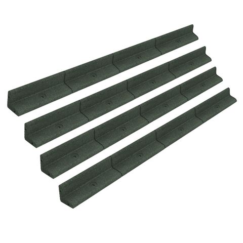 Flexible Rasenkante 4,8m Lange Packung 4 x 1,2m Grün Gartenbegrenzung Rasen Wege Wegkante Gemüsebeet Blumenbeet Hochbeete UV-beständiger Gummi kostenlose passende Kunststoff-Erdnägel