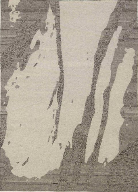 Kelim Teppich, 230x164 cm, Schwarz-Grau, handgewebt aus Wolle