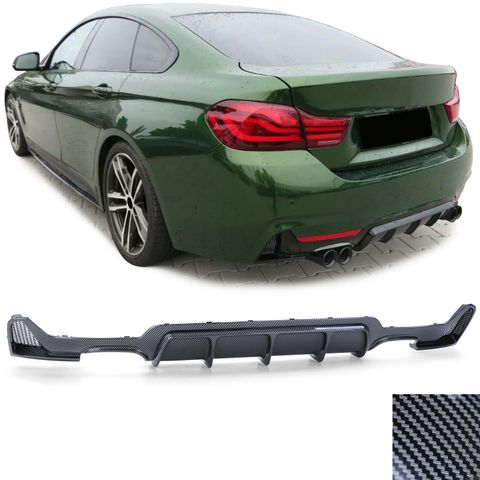 Sport Heckdiffusor Doppellrohr re+li Carbon Look passend für BMW 4er F32 F36