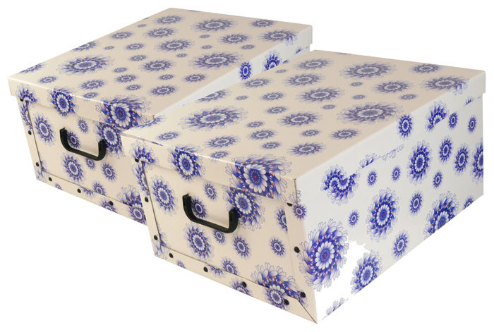 Ordnungsboxen  Box Clip "Mandala Blumen Blau" Aufbewahrungsbox
