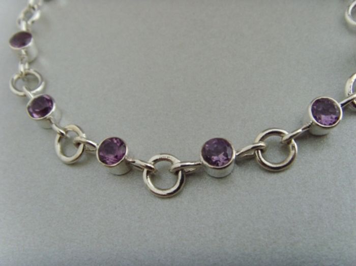 Amethyst-Armband - 925'er Silber