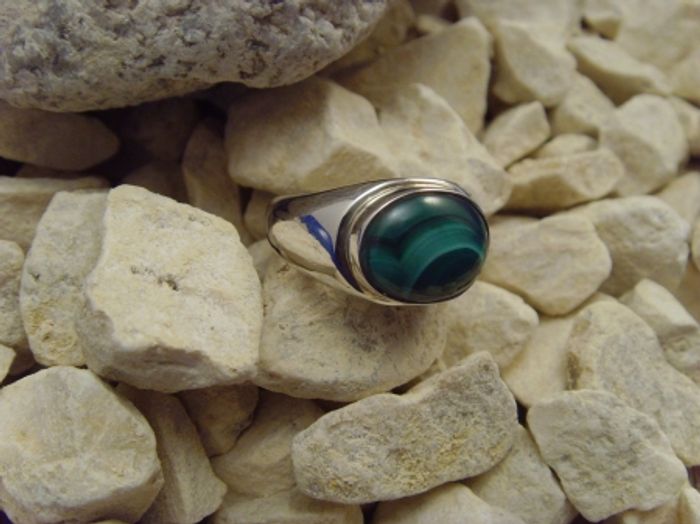 Malachit-Ring / 925'er Silber