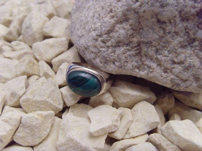 Malachit-Ring / 925'er Silber