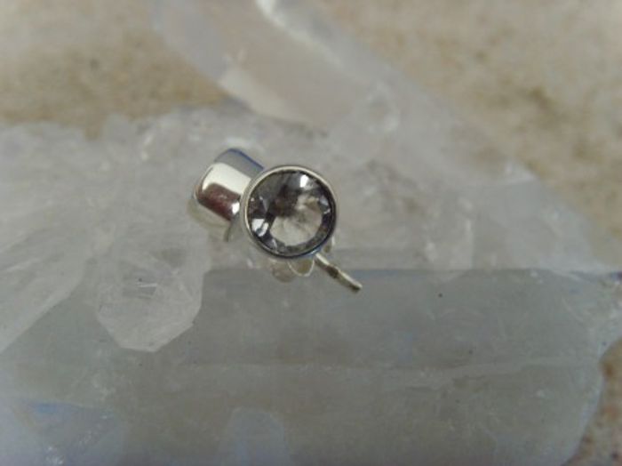 Bergkristall Ohrstecker - Rund Facettiert - 925'er Silber