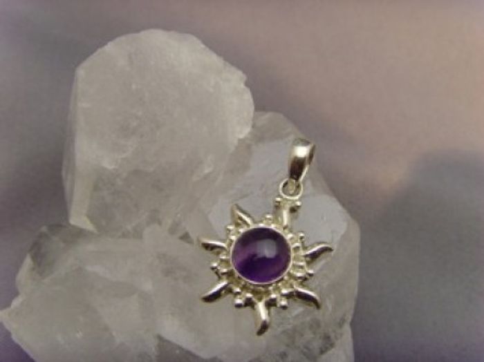 Inka Sonne / 925 er Silber / Amethyst