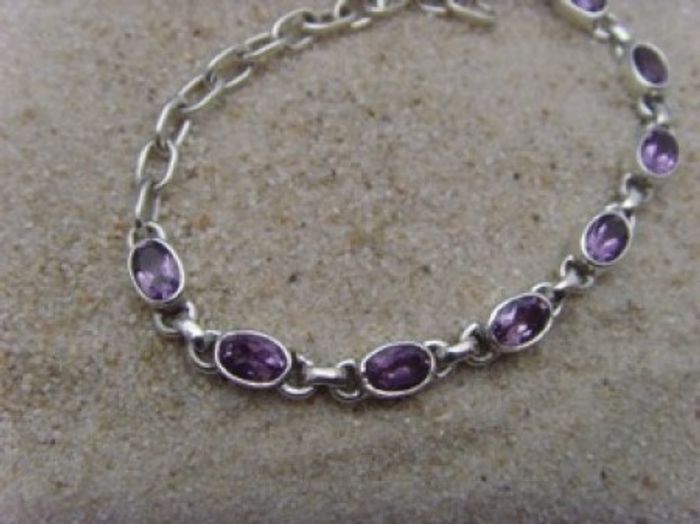 Armband - facettierter Amethyst - 925'er Silber