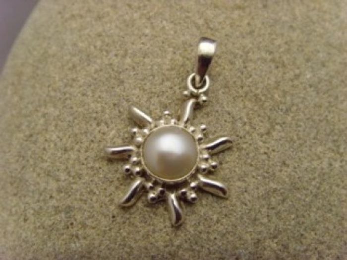 Inka Sonne / 925 er Silber / echte Zuchtperle