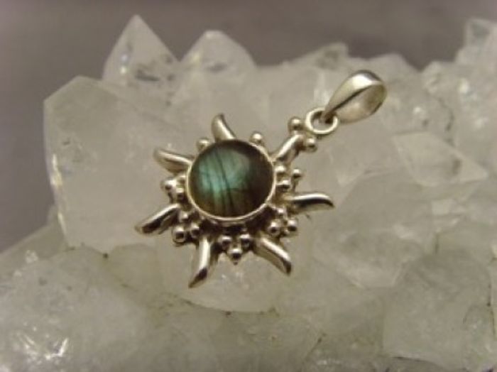 Inka Sonne / 925 er Silber / Labradorit