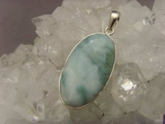 Larimar Anhänger / Ovale Form