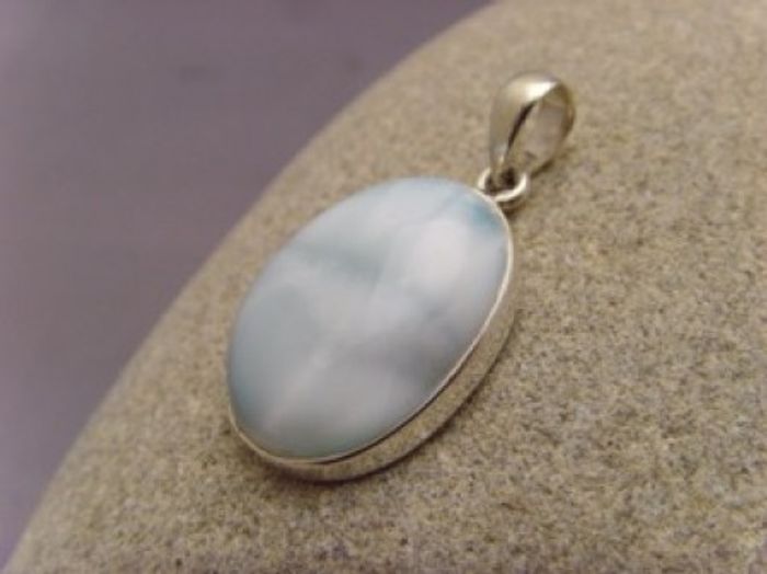 Larimar Anhänger / Ovale Form