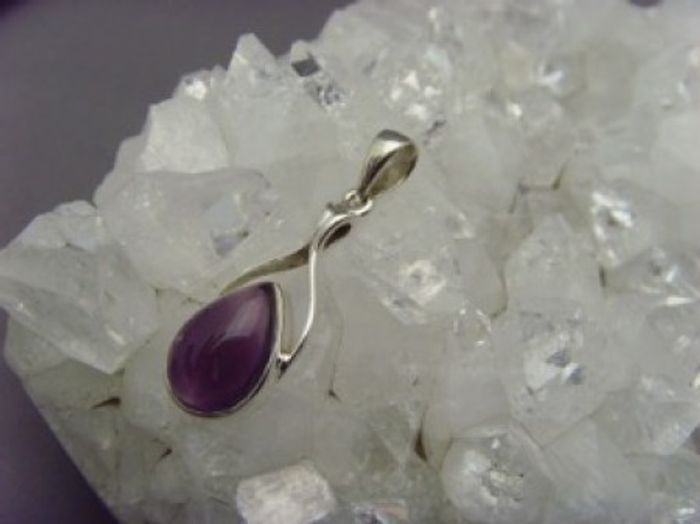 Anhänger Amethyst - 925'er Silber - Tropfenform